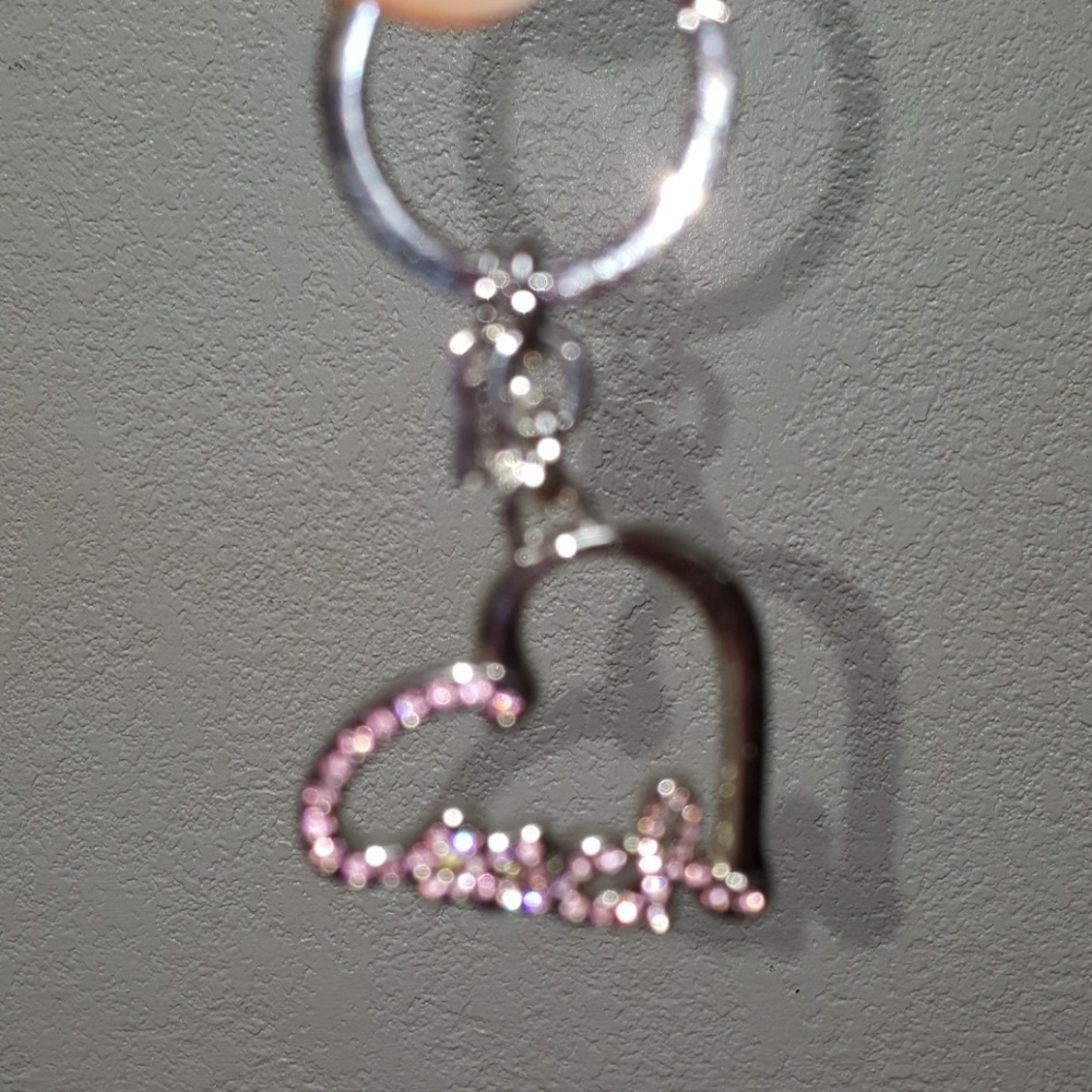 Coach Pink Rhinestone Keychain NWOT - Picture 3 of 4